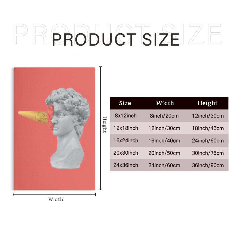 Ice Cream Sculpture Creative Pattern Design,Triple Frameless Canvas Painting.