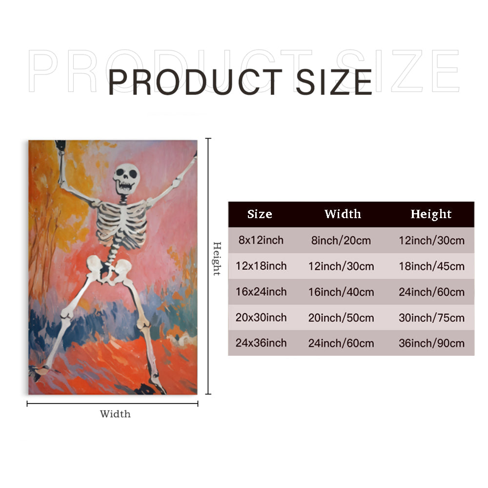 Skull Creative Pattern,Triple Frameless Canvas Painting.