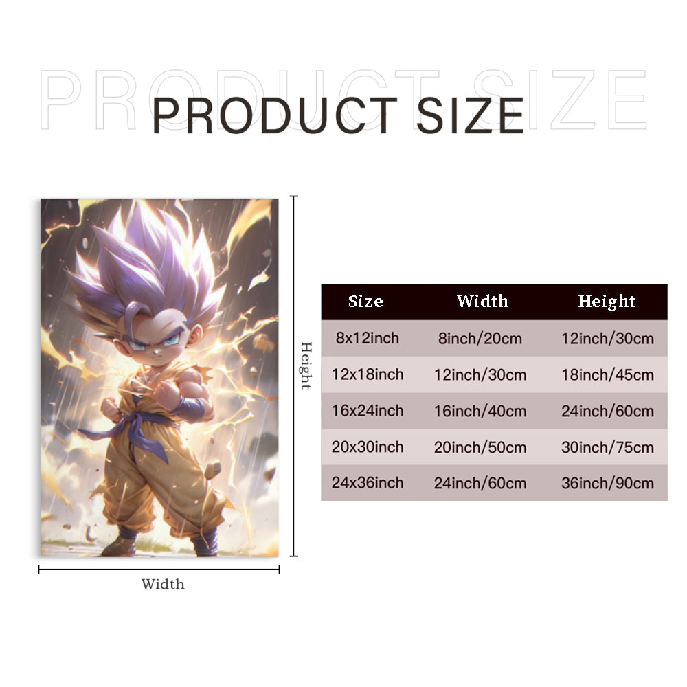 Super Saiyan Creative Pattern,Triple Frameless Canvas Painting.