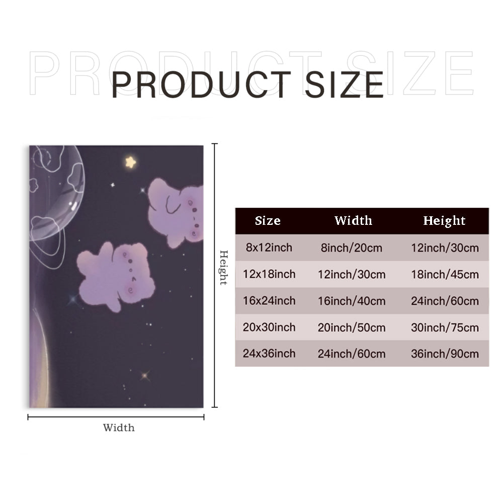 Cute Bear Jar,Triple Frameless Canvas Painting.