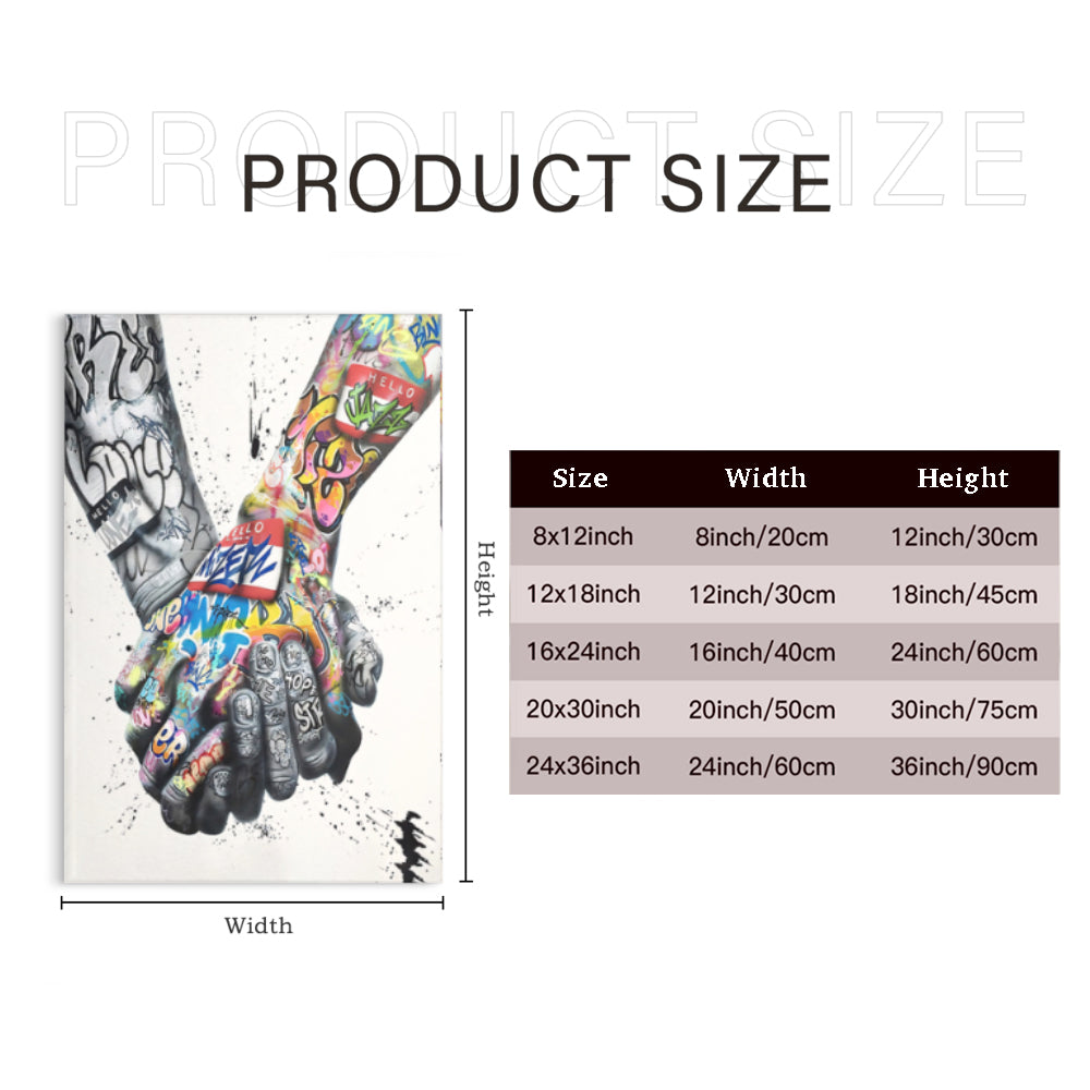 Creative Trendy Cool Gestures,Triple Frameless Canvas Painting.