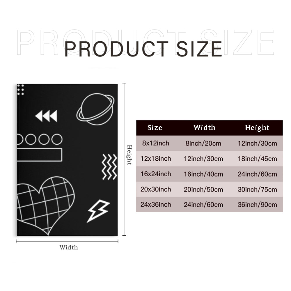 Black And White Line Pattern,Triple Frameless Canvas Painting