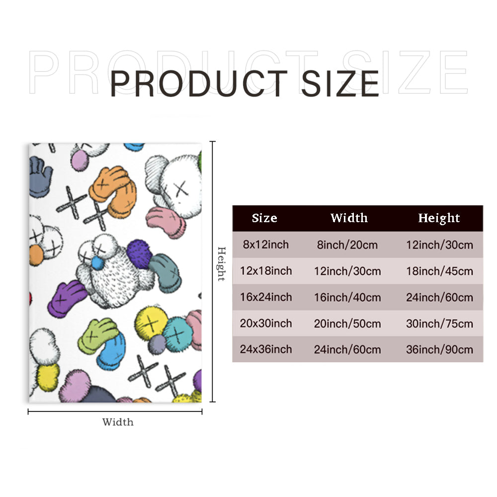 Cute Creative Pattern Design,Triple Frameless Canvas Painting.