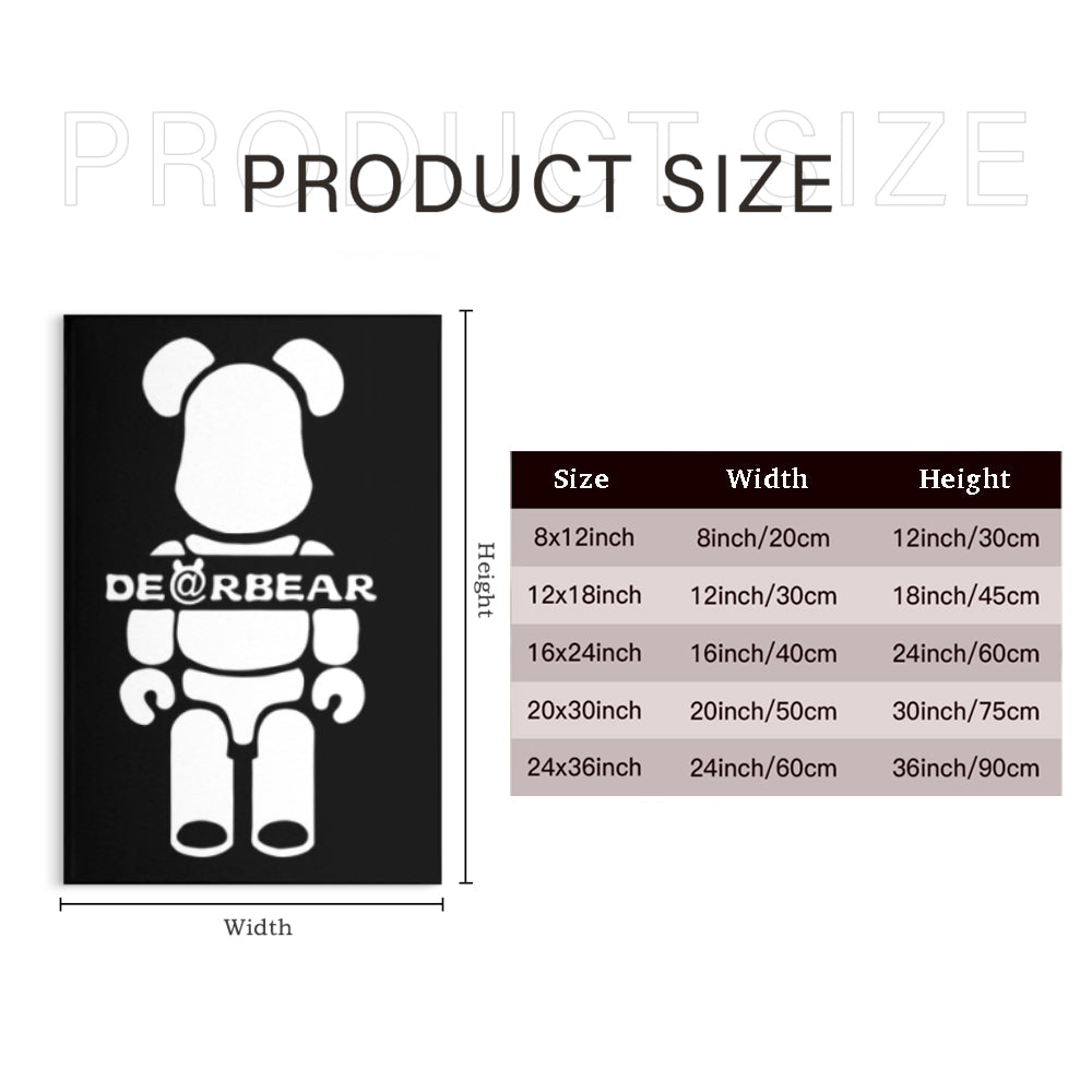 Black And White Decorative Bear,Triple Frameless Canvas Painting