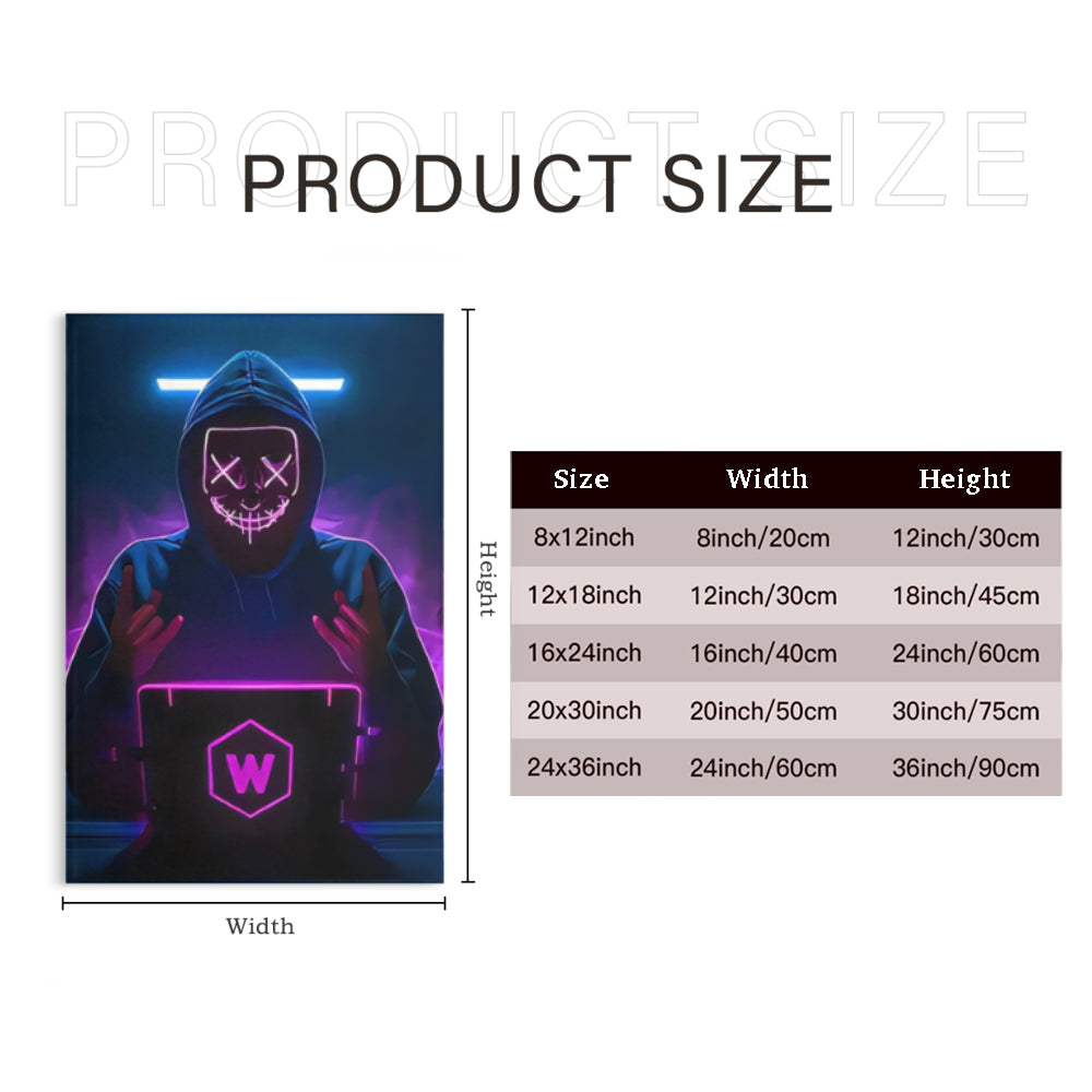 Cool Characters Creative,Triple Frameless Canvas Painting.