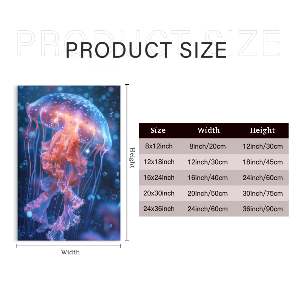 Colorful Jellyfish Creative Pattern Design,Triple Frameless Canvas Painting.