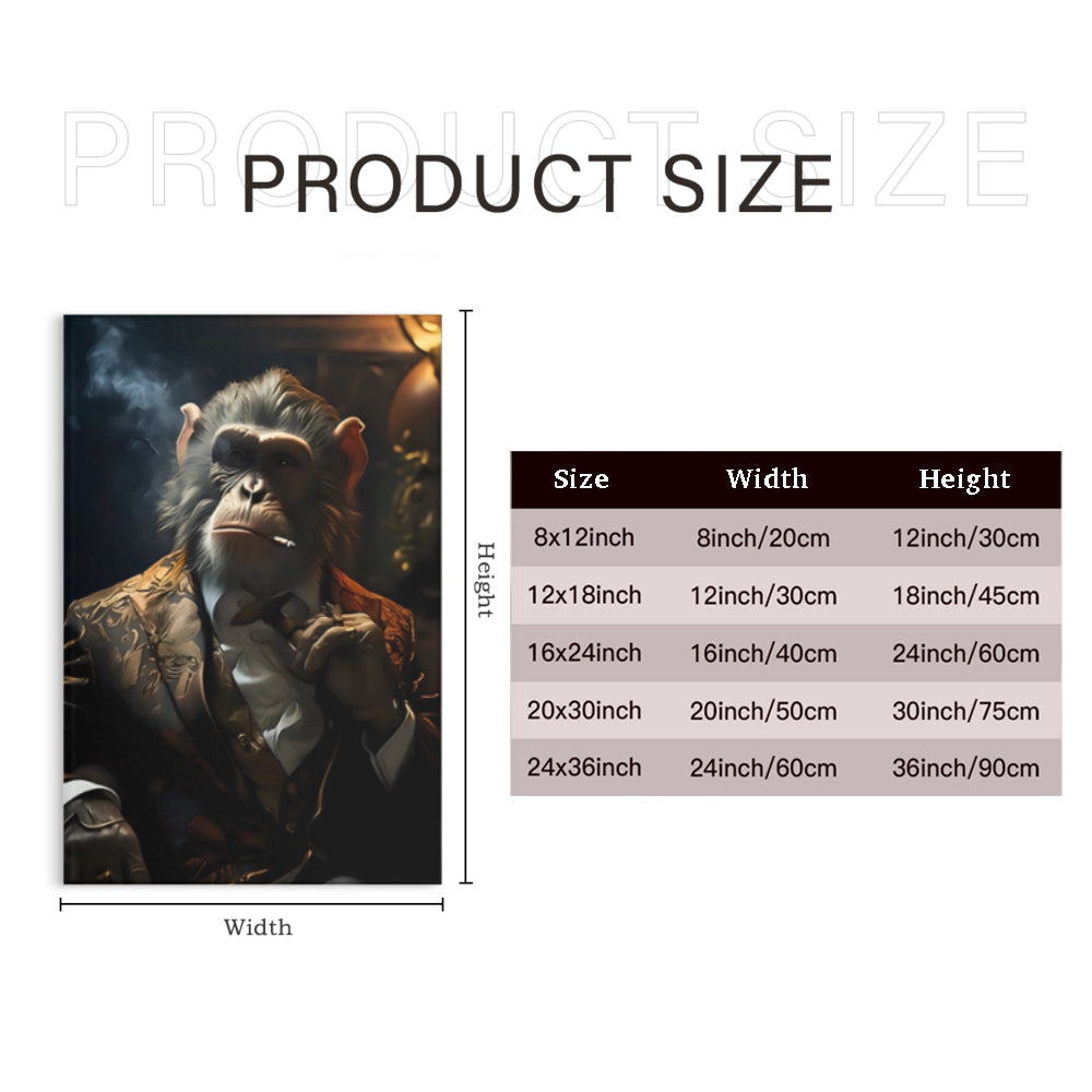 Monkey Boss Creative Pattern Design,Triple Frameless Canvas Painting.