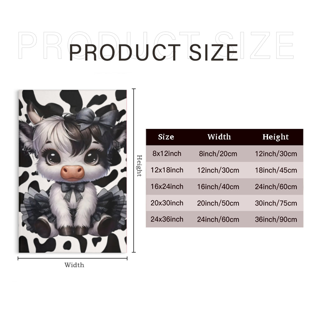 Beautiful Calf,Triple Frameless Canvas Painting