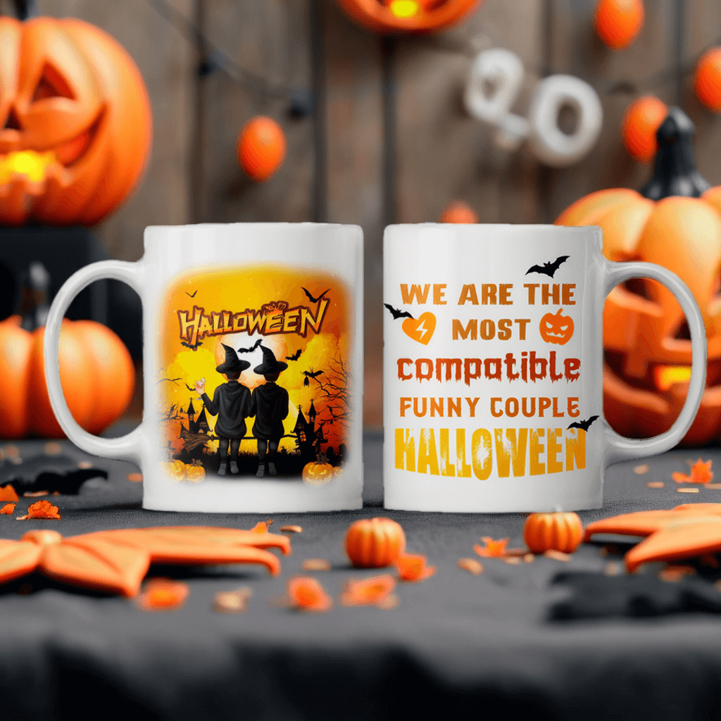 We Are The Most Compatible Funny Couple - Personalized Custom Couple Mugs - Halloween Gifts For Couples, Lovers, Husband Wife, Anniversary