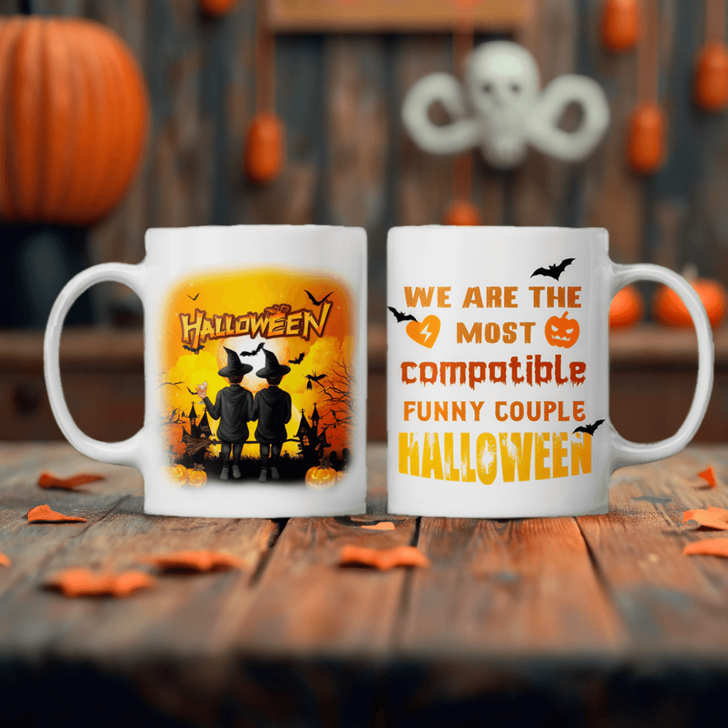 We Are The Most Compatible Funny Couple - Personalized Custom Couple Mugs - Halloween Gifts For Couples, Lovers, Husband Wife, Anniversary