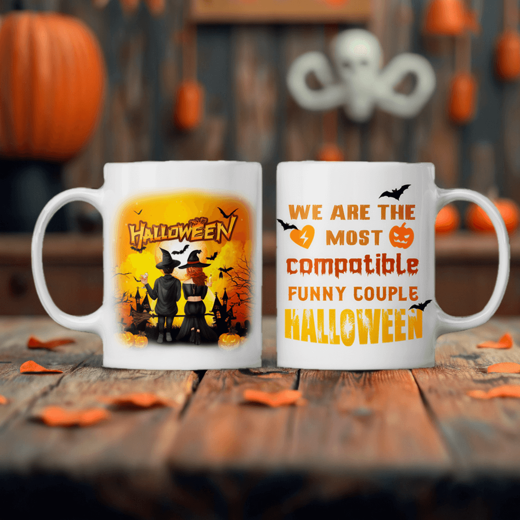 We Are The Most Compatible Funny Couple - Personalized Custom Couple Mugs - Halloween Gifts For Couples, Lovers, Husband Wife, Anniversary