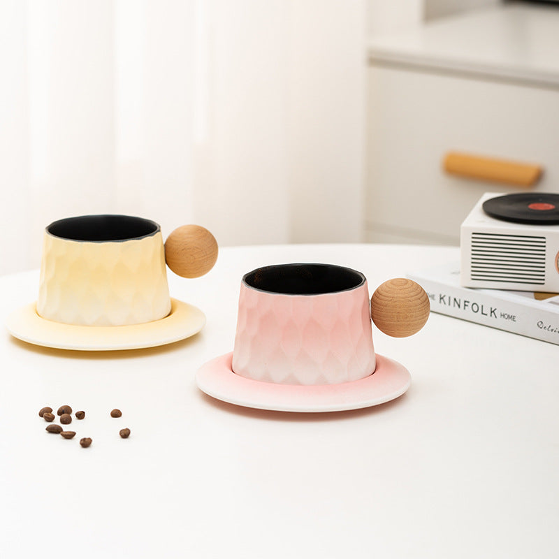 Ceramic Coffee Cups & Saucers Set Creative Mug Latte Pulls