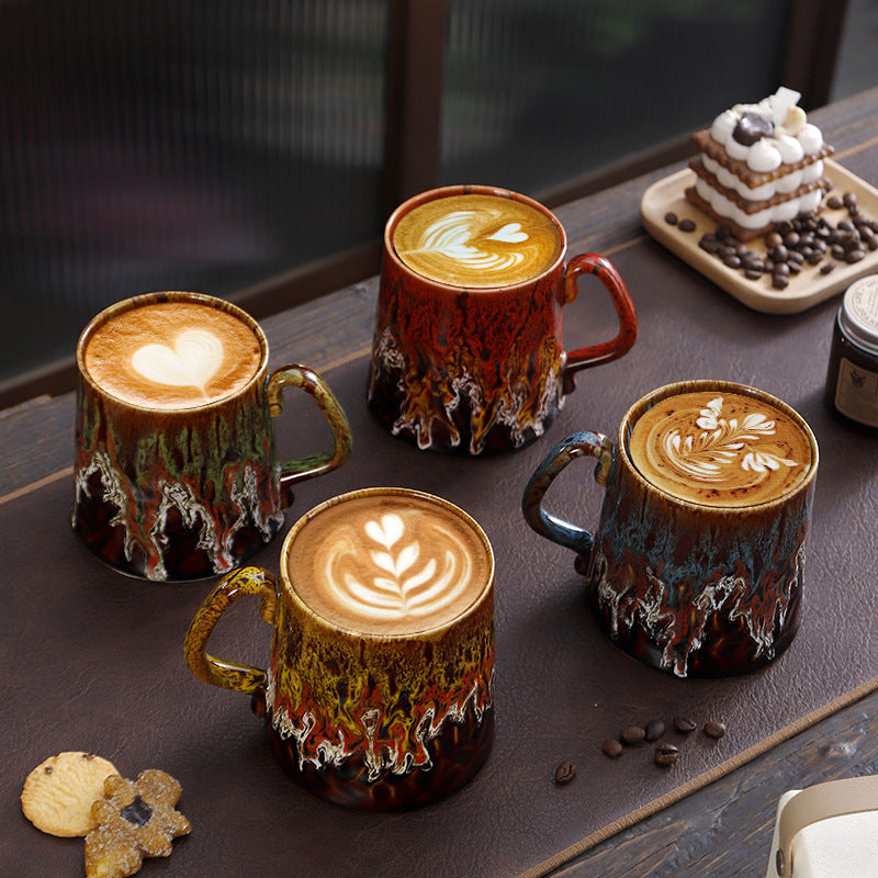 Artistic Ceramic Coffee Mug with Molten Glaze