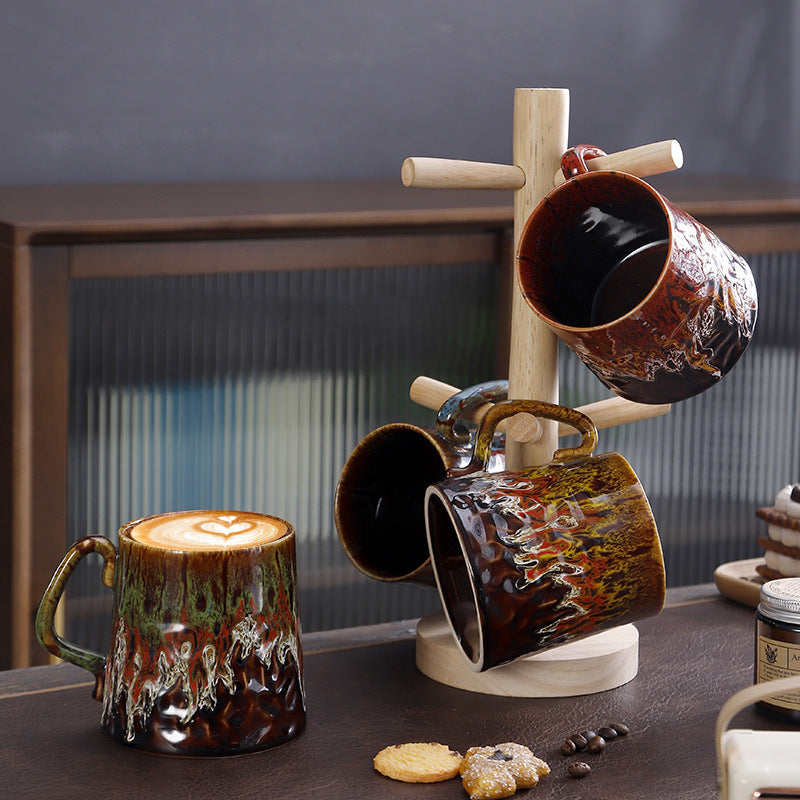 Artistic Ceramic Coffee Mug with Molten Glaze