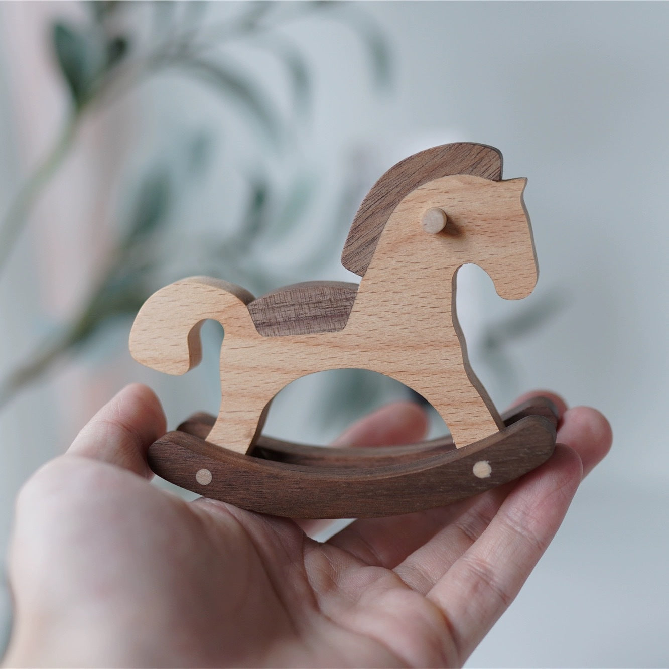 Handcrafted Wooden Rocking Horse Decor - Creative Kids Gift or Home Accent