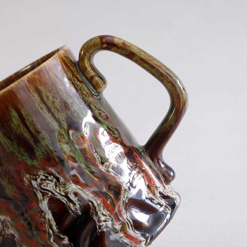 Artistic Ceramic Coffee Mug with Molten Glaze