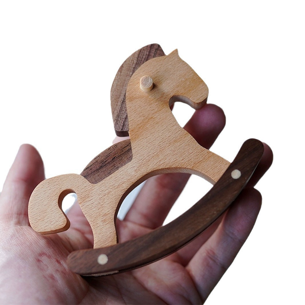 Handcrafted Wooden Rocking Horse Decor - Creative Kids Gift or Home Accent