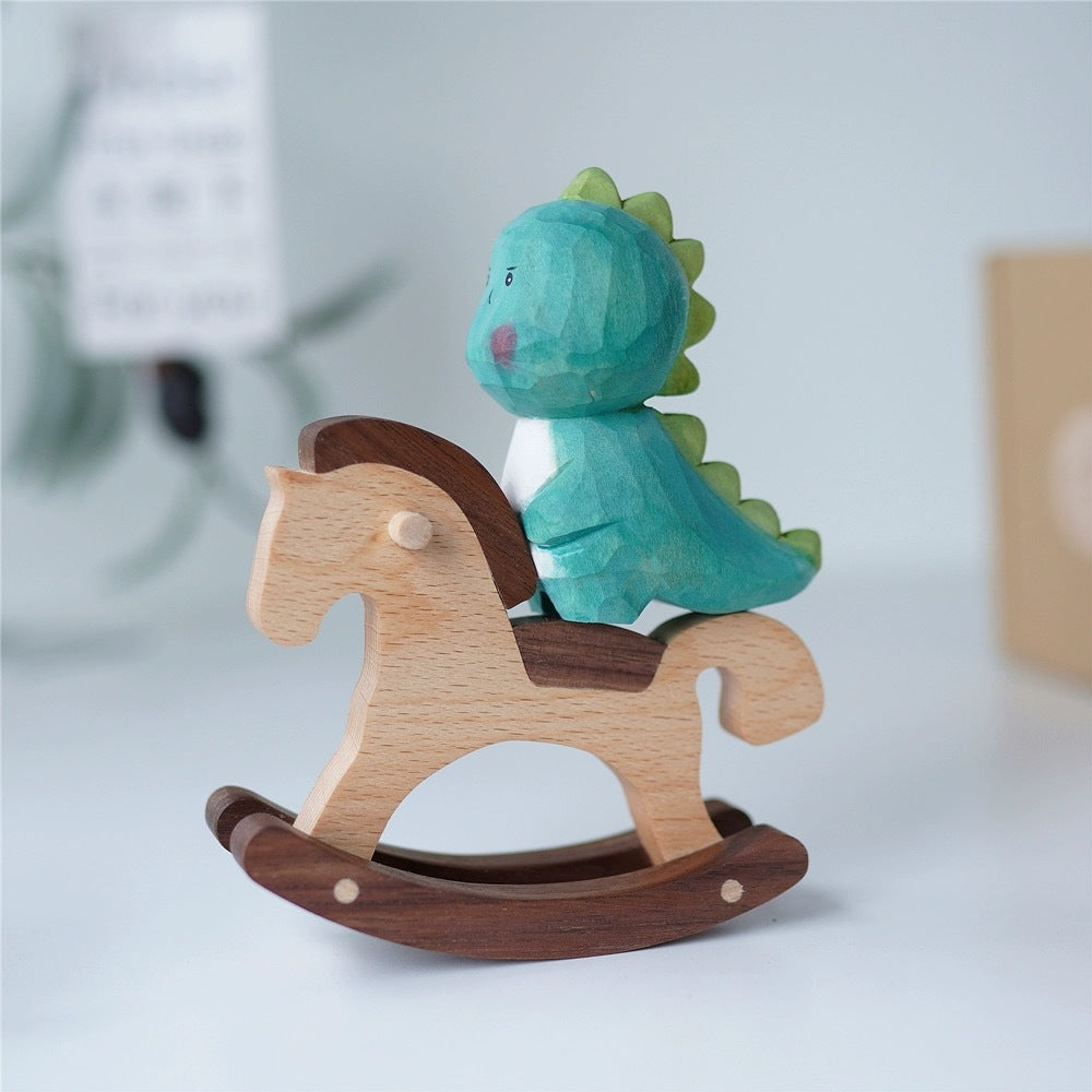 Handcrafted Wooden Rocking Horse Decor - Creative Kids Gift or Home Accent