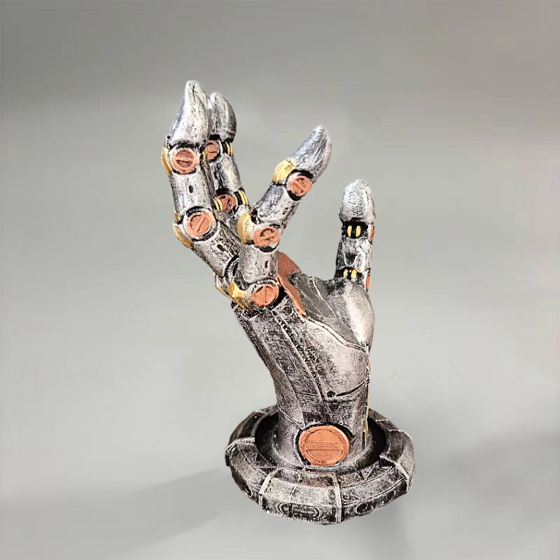 Cyberpunk Mechanical Hand Design Resin Ornament Game Controller Holder