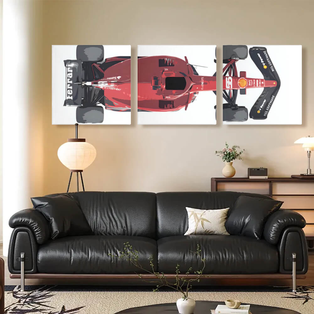 Racing Creative Illustration,Square Triple Frameless Canvas Painting