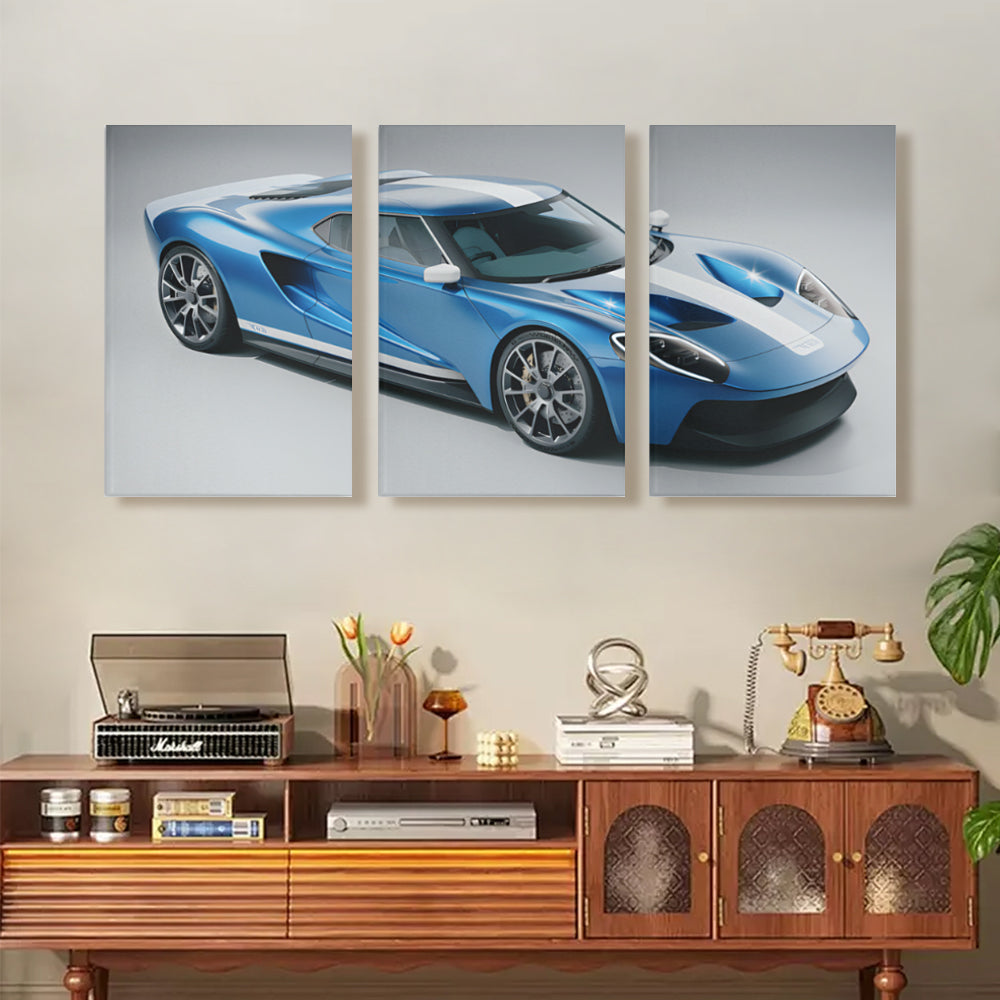 Car Decoration Creative Design,Triple Frameless Canvas Painting