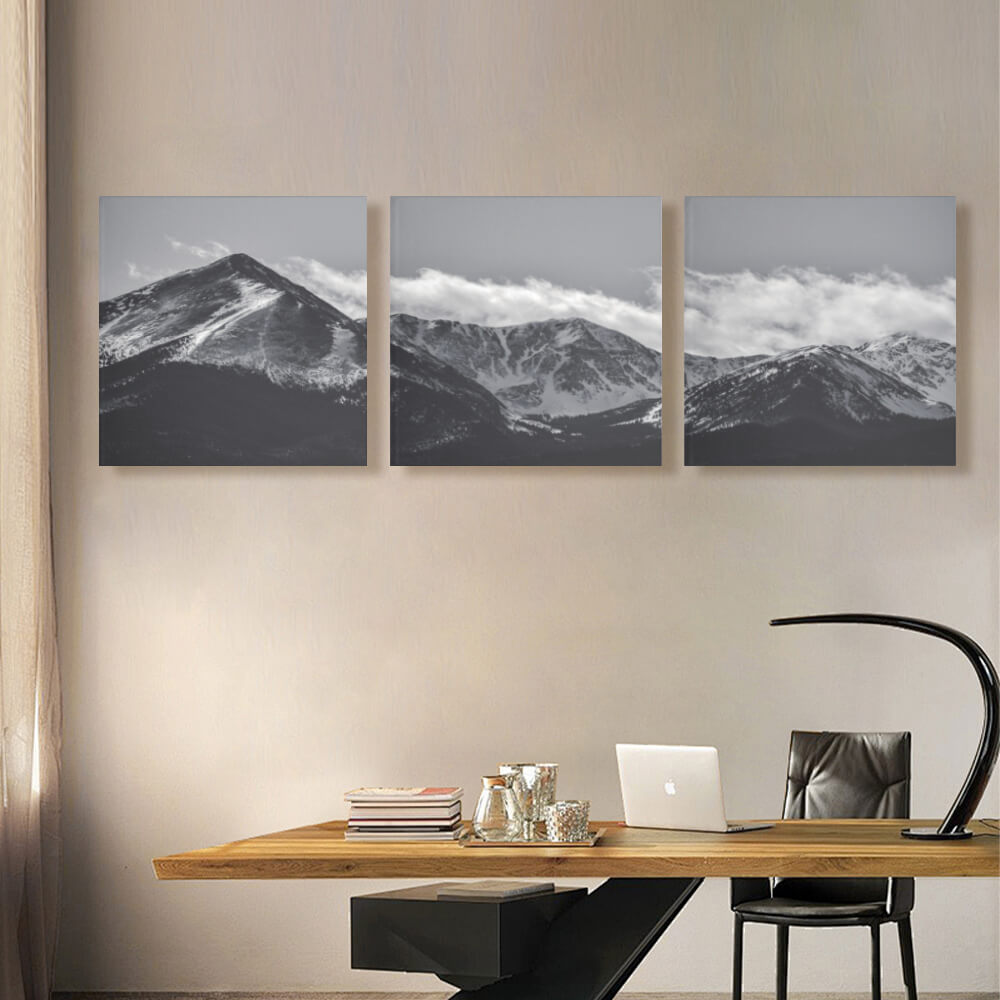 Landscape Painting, Square Triple Frameless Canvas Painting