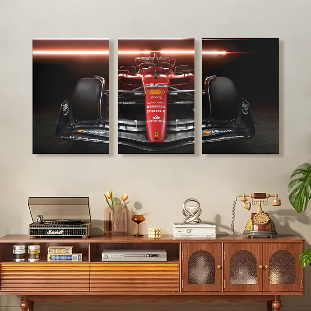 Cool Racing Creative Design,Triple Frameless Canvas Painting