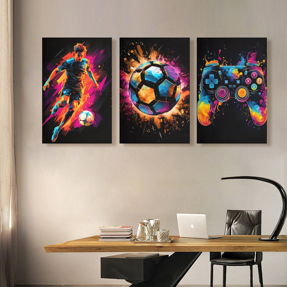 Cool Pattern Creative Design,Triple Frameless Canvas Painting