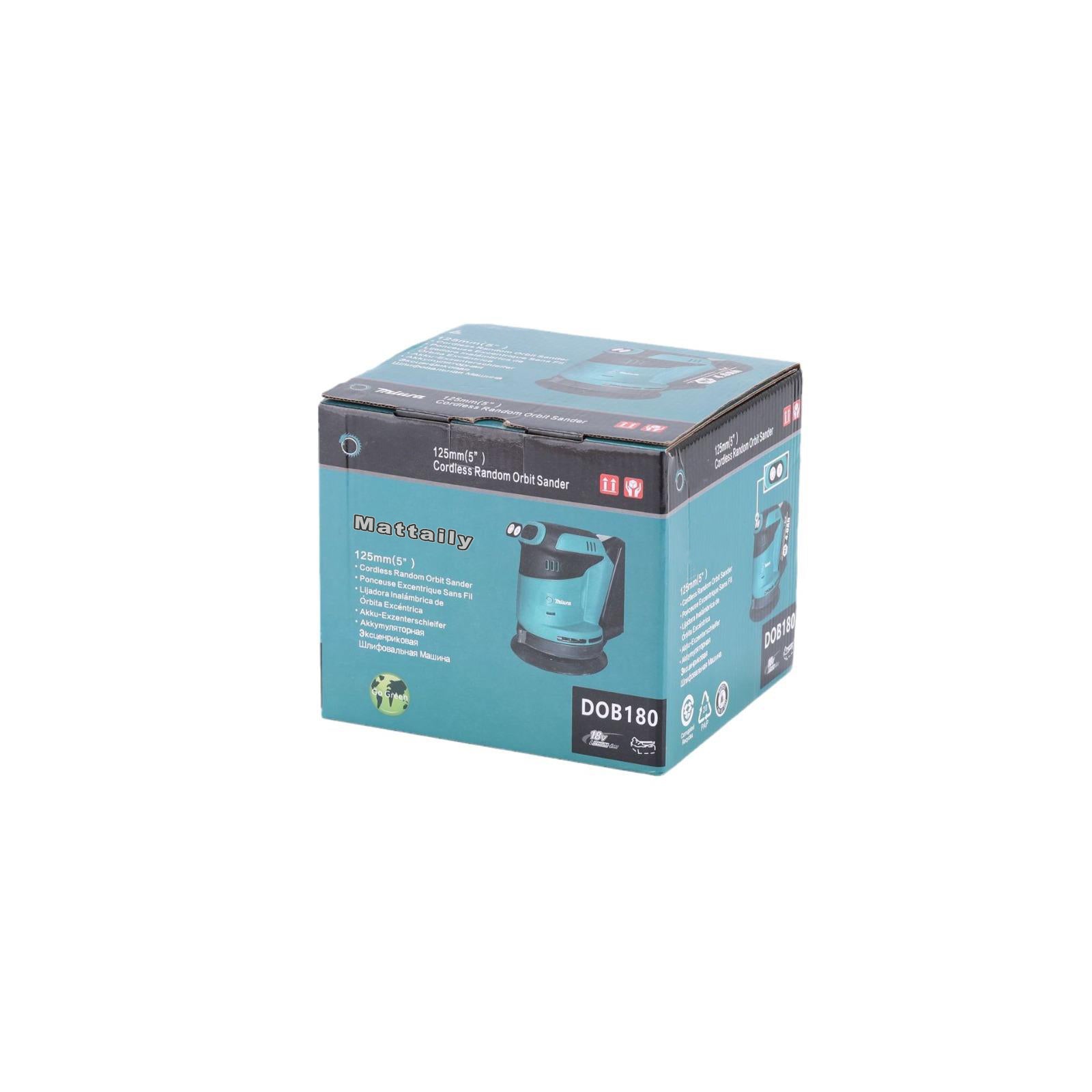 Mattily Random Orbit Sander, 5'' Cordless Orbital Sander, Brushless Palm Sander Fit for Makita 18V Battery & Others, 6 Speed Max. 24000RPM, Hook & Loop, Dust Collector