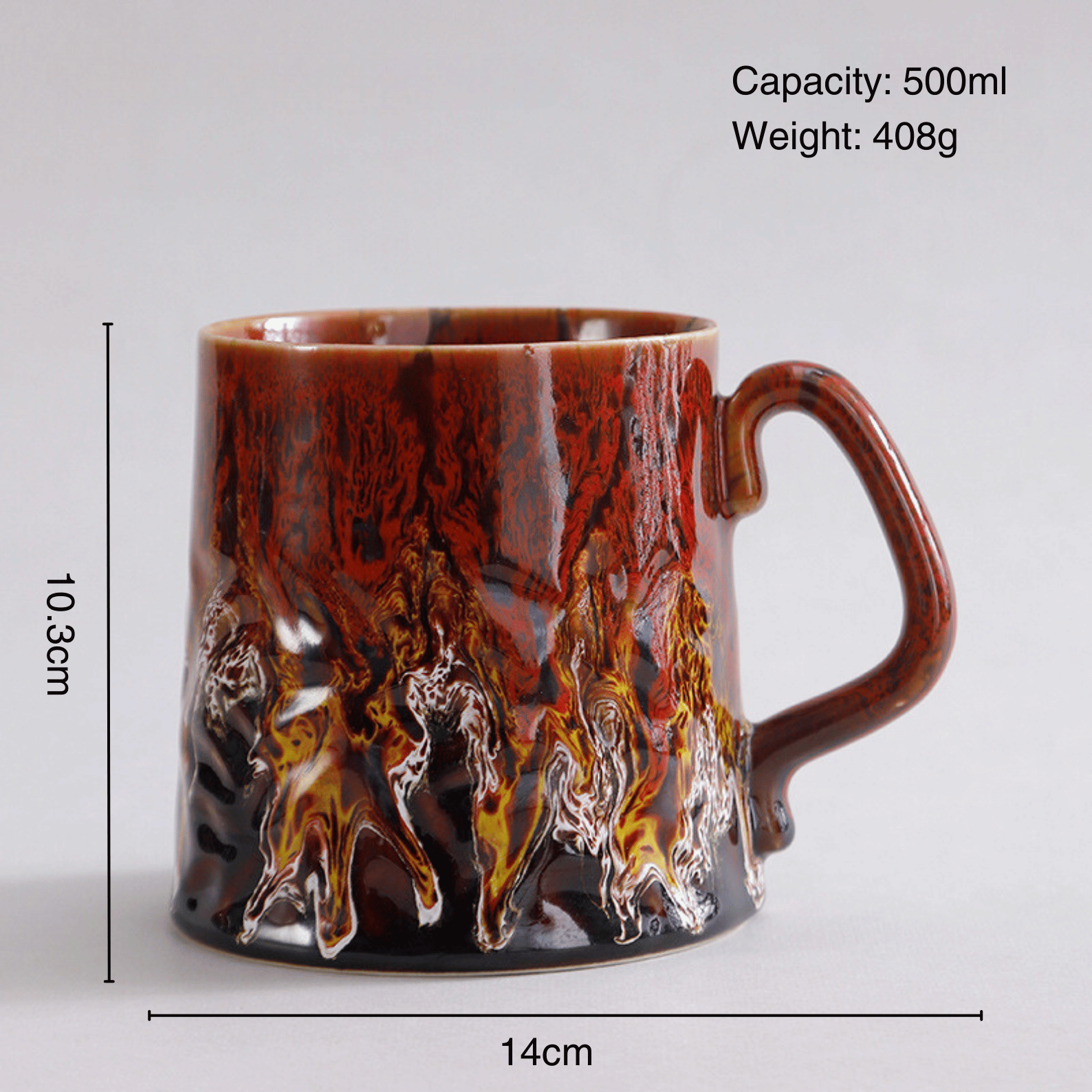 Artistic Ceramic Coffee Mug with Molten Glaze