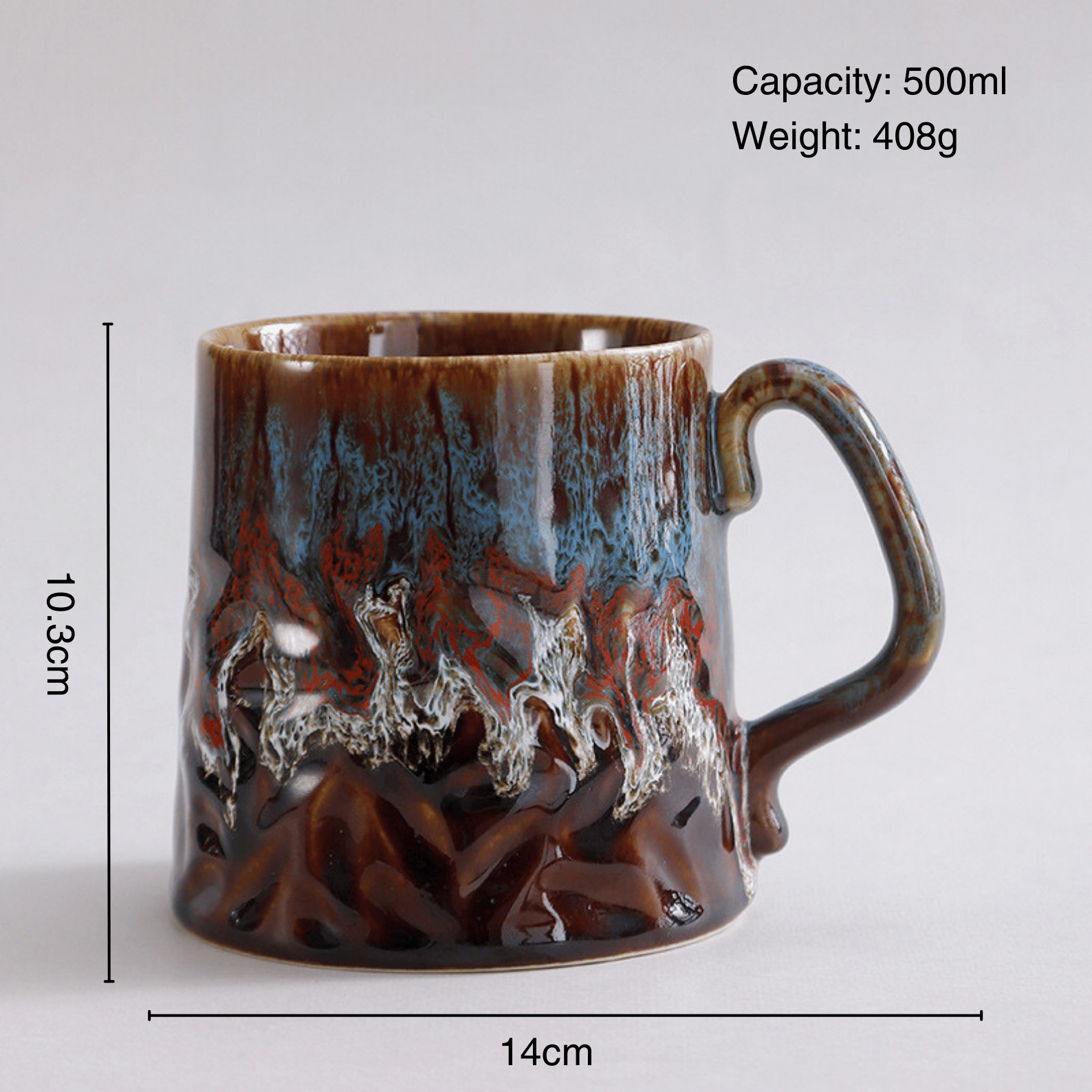 Artistic Ceramic Coffee Mug with Molten Glaze