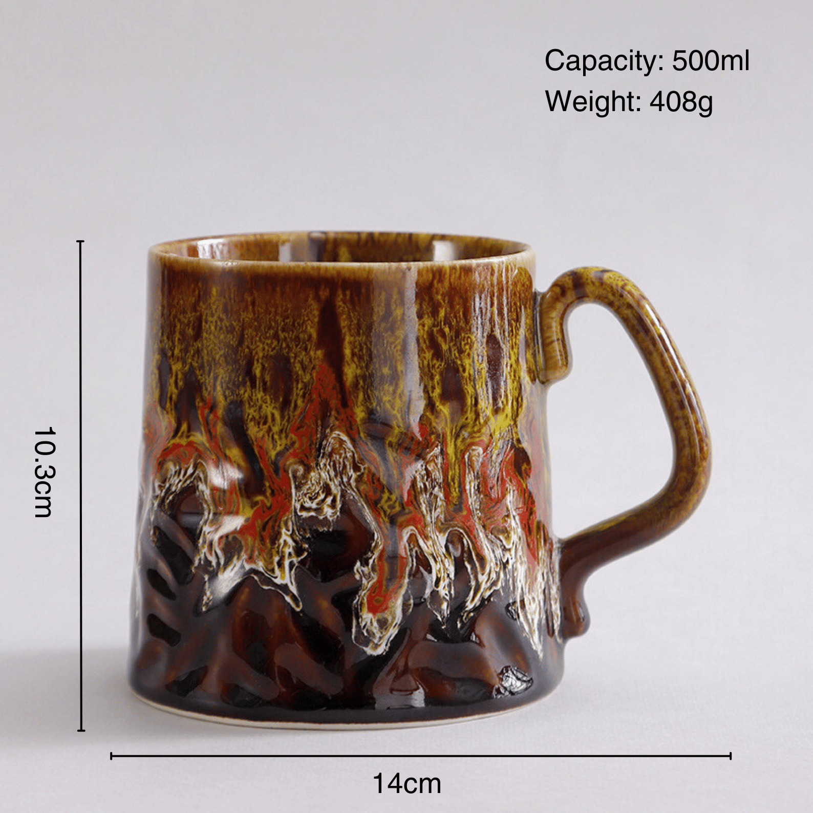 Artistic Ceramic Coffee Mug with Molten Glaze