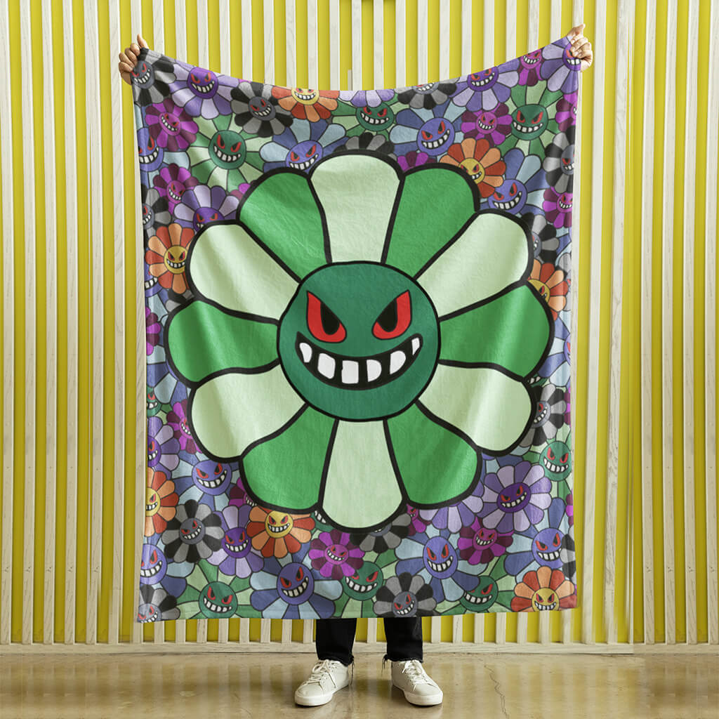 Creative blanket with funny smiley face pattern, soft and comfortable