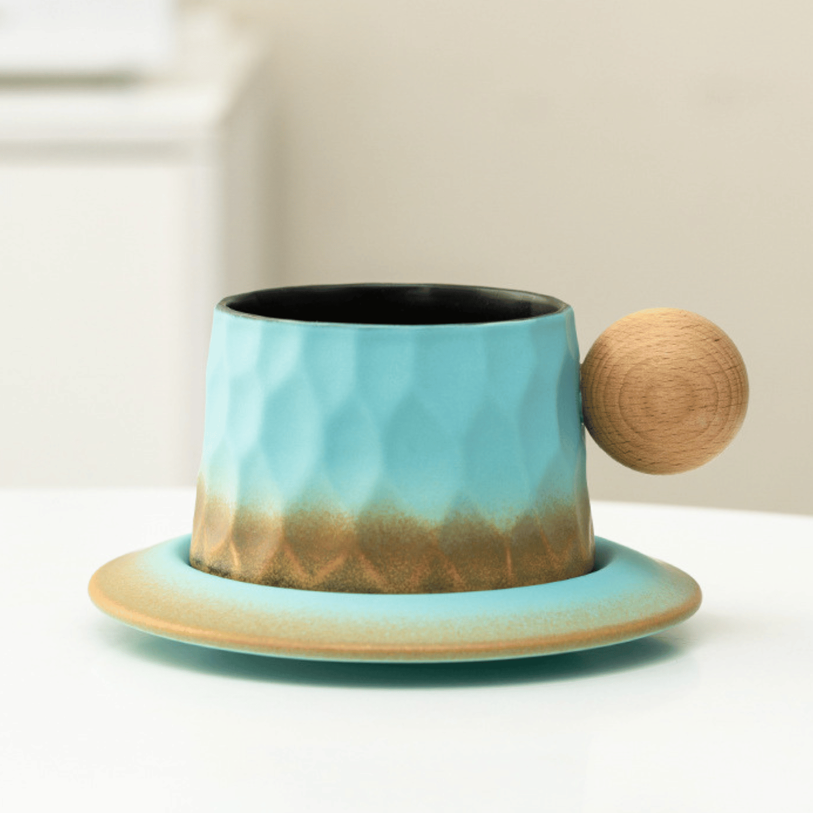 Ceramic Coffee Cups & Saucers Set Creative Mug Latte Pulls