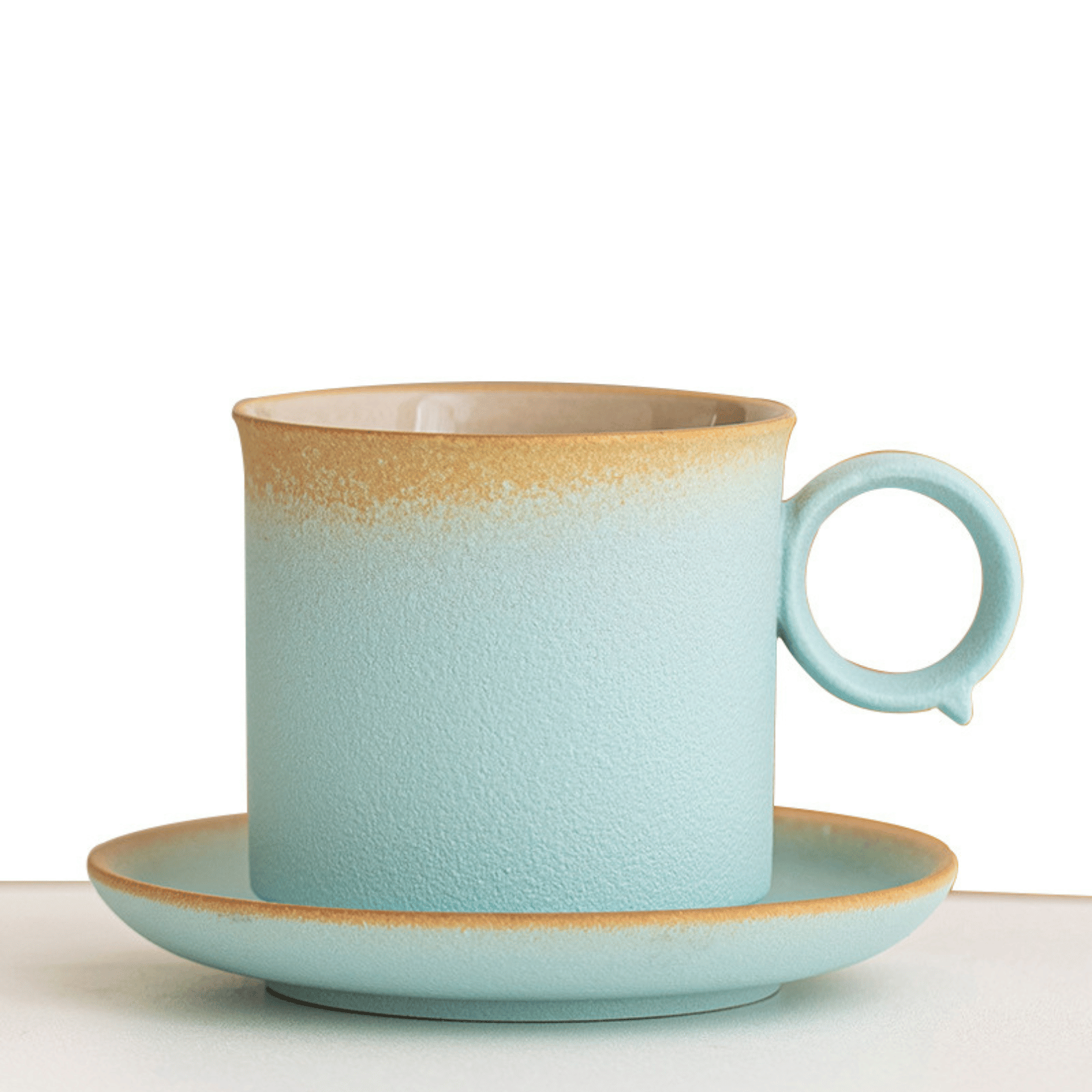 Ceramic Coffee Cups & Saucers Set Creative Mug Latte Pulls