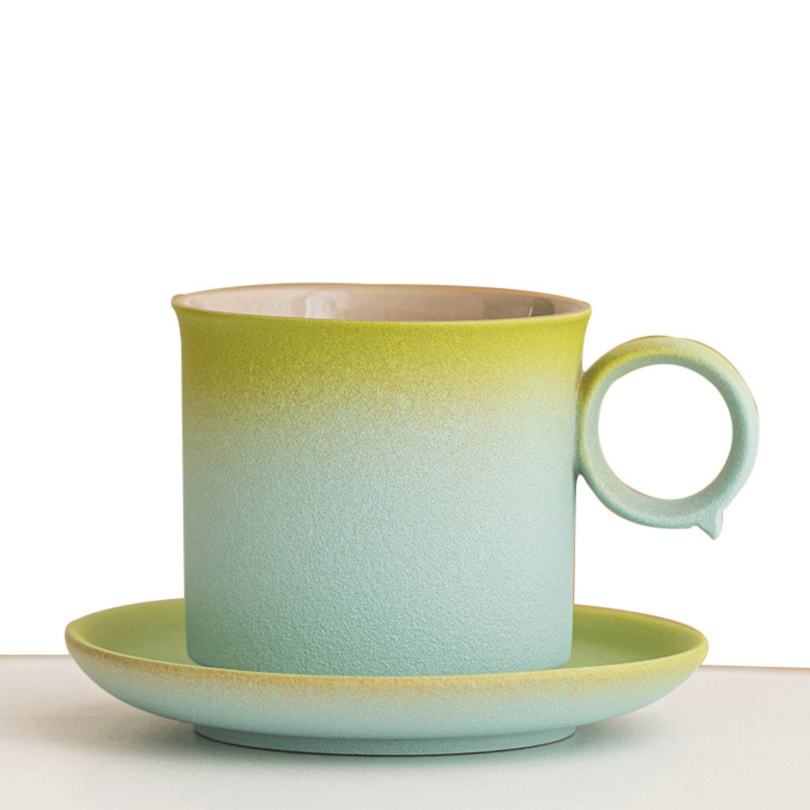 Ceramic Coffee Cups & Saucers Set Creative Mug Latte Pulls