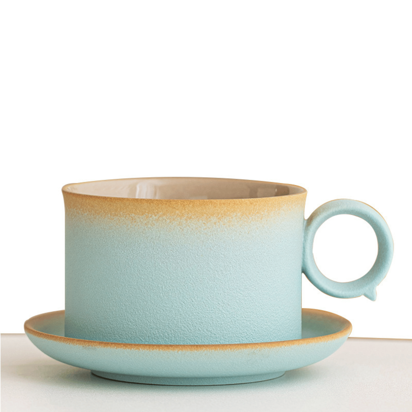 Ceramic Coffee Cups & Saucers Set Creative Mug Latte Pulls