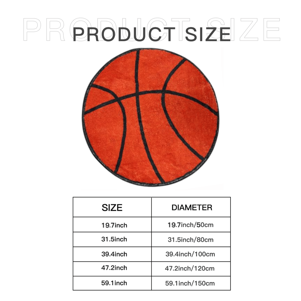 Basketball Pattern Round Area Creative Non-slip Washable Floormat