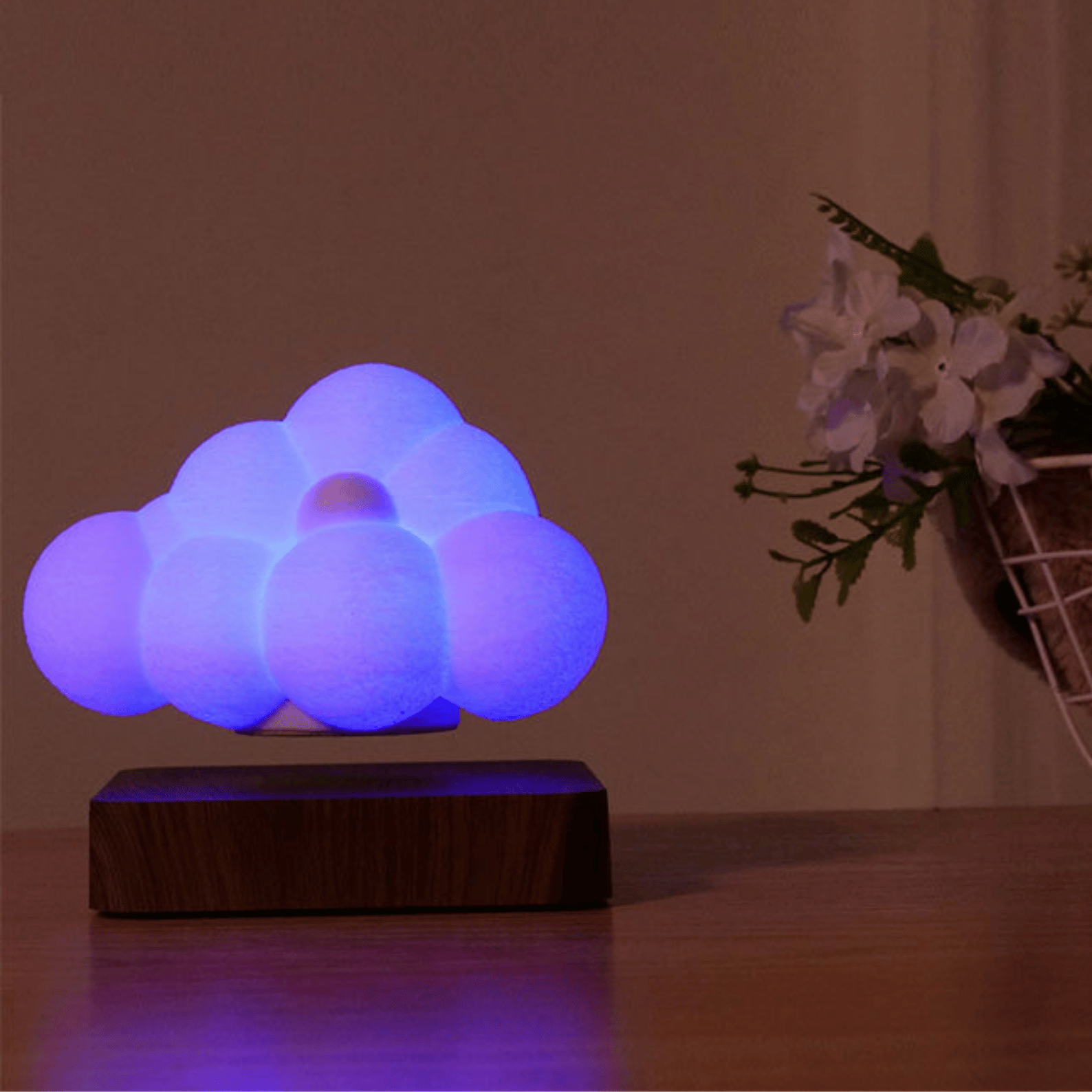 Novelty Night Light Magnetic Levitation Cloud Lamp Creativity Floating 3D Print Bulb Desk Decoration Birthday Gift