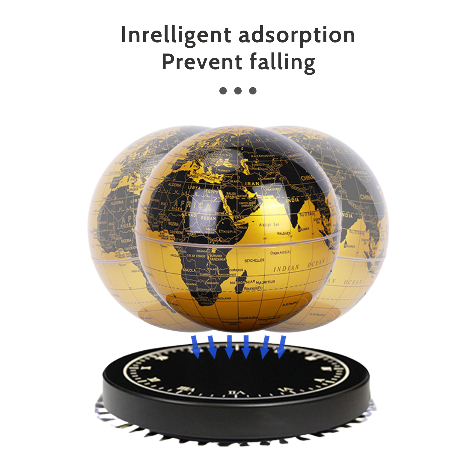 Magnetic Levitating Globe, 3D LED Rotating Night Light, High-Tech Office Decor