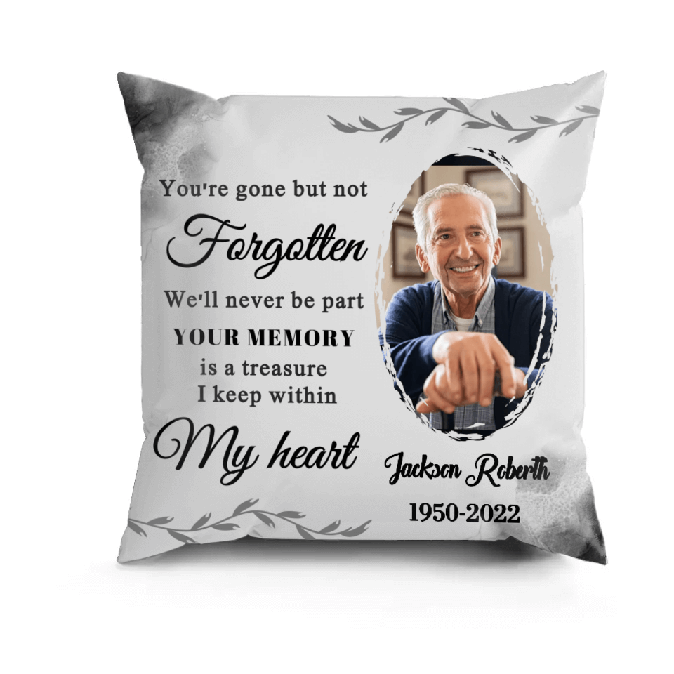 Custom Photo I Keep Within My Heart - Memorial Personalized Custom Pillow - Sympathy Gift, Memorial Gift For Family Members, Siblings, Friends