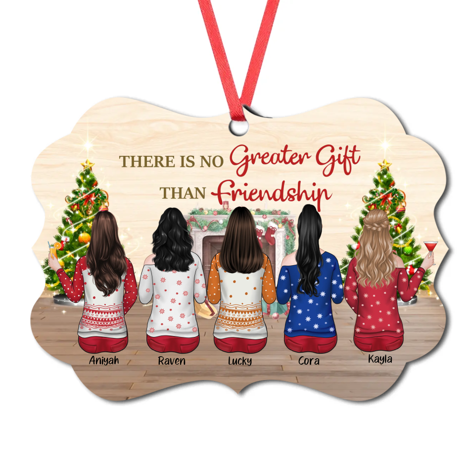 Friendship Is The Greatest Gift - Personalized Custom MDF, Aluminum Christmas Ornament - Gift For Bestie, Best Friend, Sister, Birthday Gift, Christmas Gift