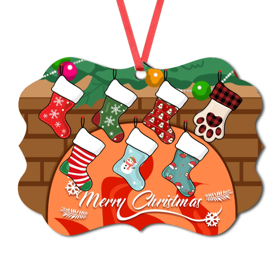 Christmas Stockings Hanging - Personalized Custom MDF, Aluminum Christmas Ornament - Christmas Gift For Family, Kids