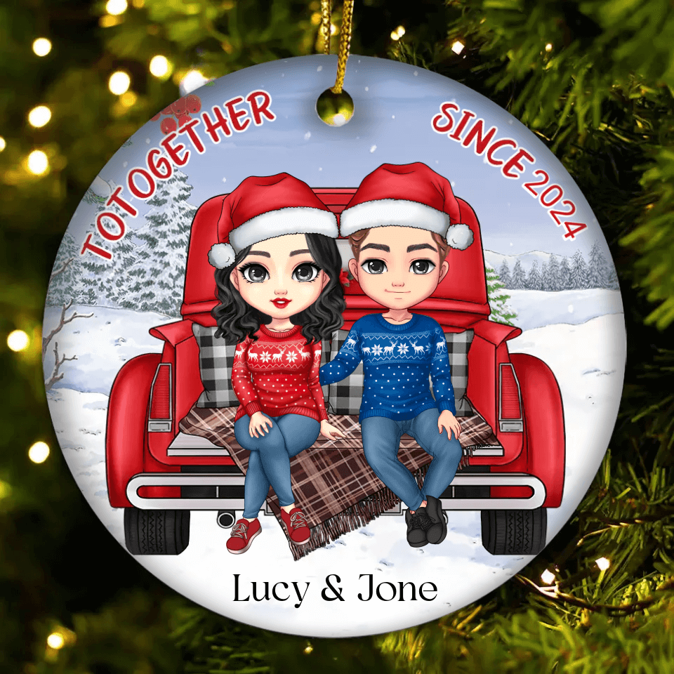 Since We've Been Together - Personalized Custom Ceramic Christmas Ornament - Gift for Couples, Husband Wife, Anniversary, Engagement, Wedding, Marriage Gift, Christmas Gift