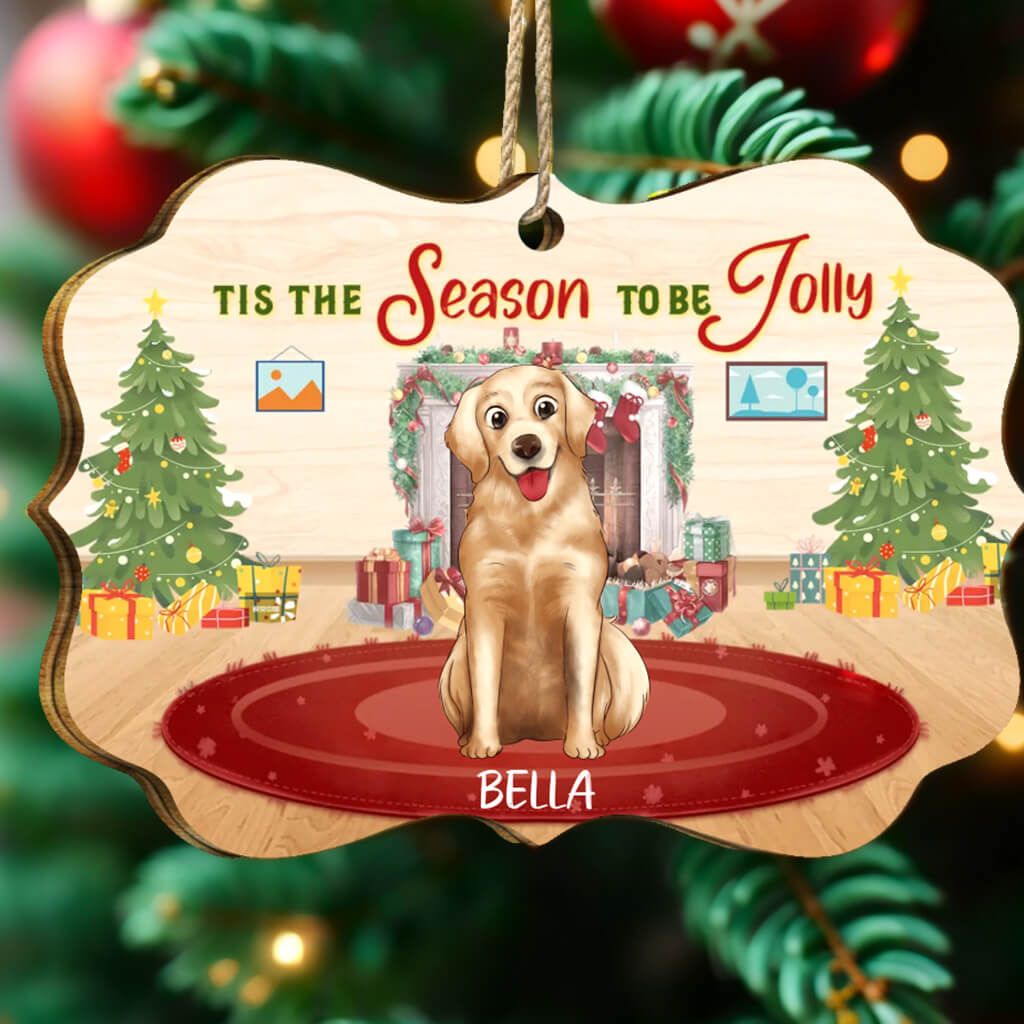 Tis The Season To Be Jolly - Dog Personalized Custom Ornament - MDF And Aluminum Decorations - Perfect Christmas Gift for Pet Owners, Pet Lovers