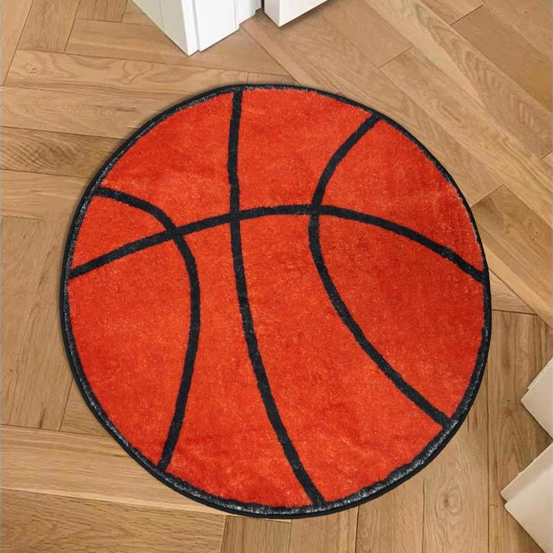 Basketball Pattern Round Area Creative Non-slip Washable Floormat