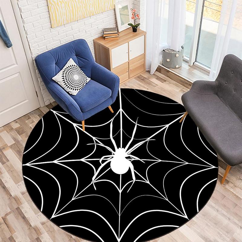 Spider Web Pattern Round Creative Non-slip Soft Comfortable Area Floormat