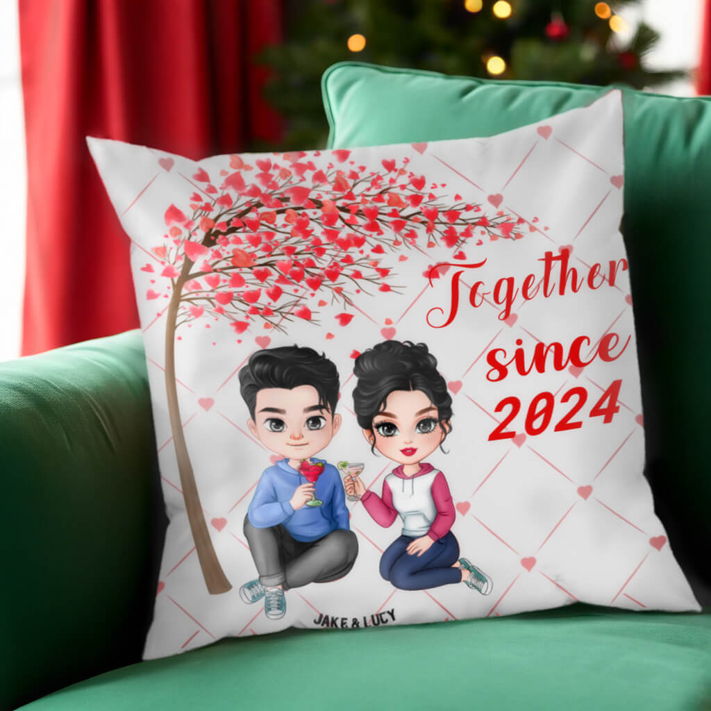 Couple Anniversary - Couple Personalized Custom Pillow - Anniversary Gift for Lovers, Couples, Husband Wife, Engagement, Wedding, Marriage Gift, Valentine's Day Gift