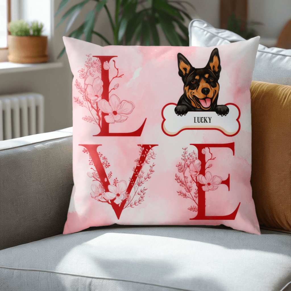 Love My Dog - Personalized Custom Pillow - Home Decor, Birthday, Housewarming Gift For Dog Lovers, Pet Lovers