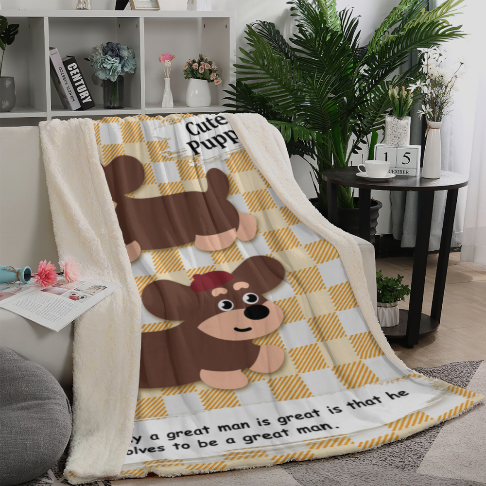 Checkered Dachshund Blanket Soft and Comfortable